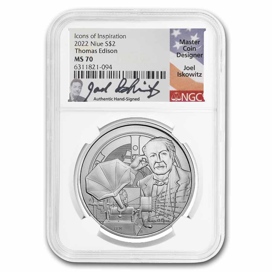 2023 Niue 1 oz Silver Icons: Thomas Edison MS-70 NGC | eBay